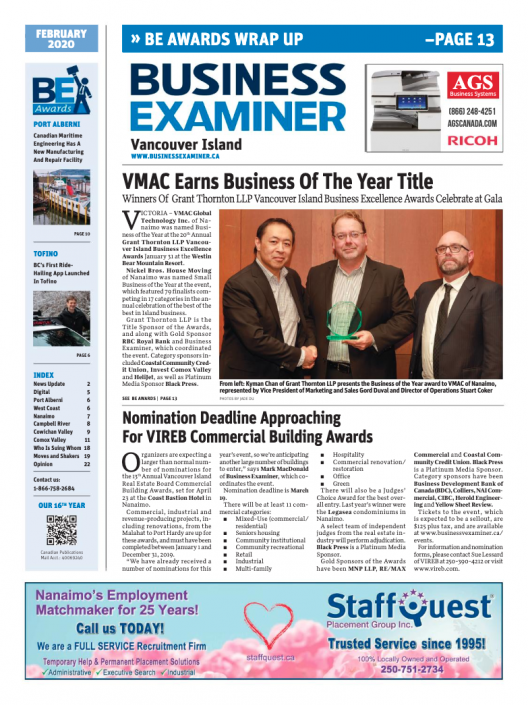 Business Examiner Vancouver Island February 2020 Cover